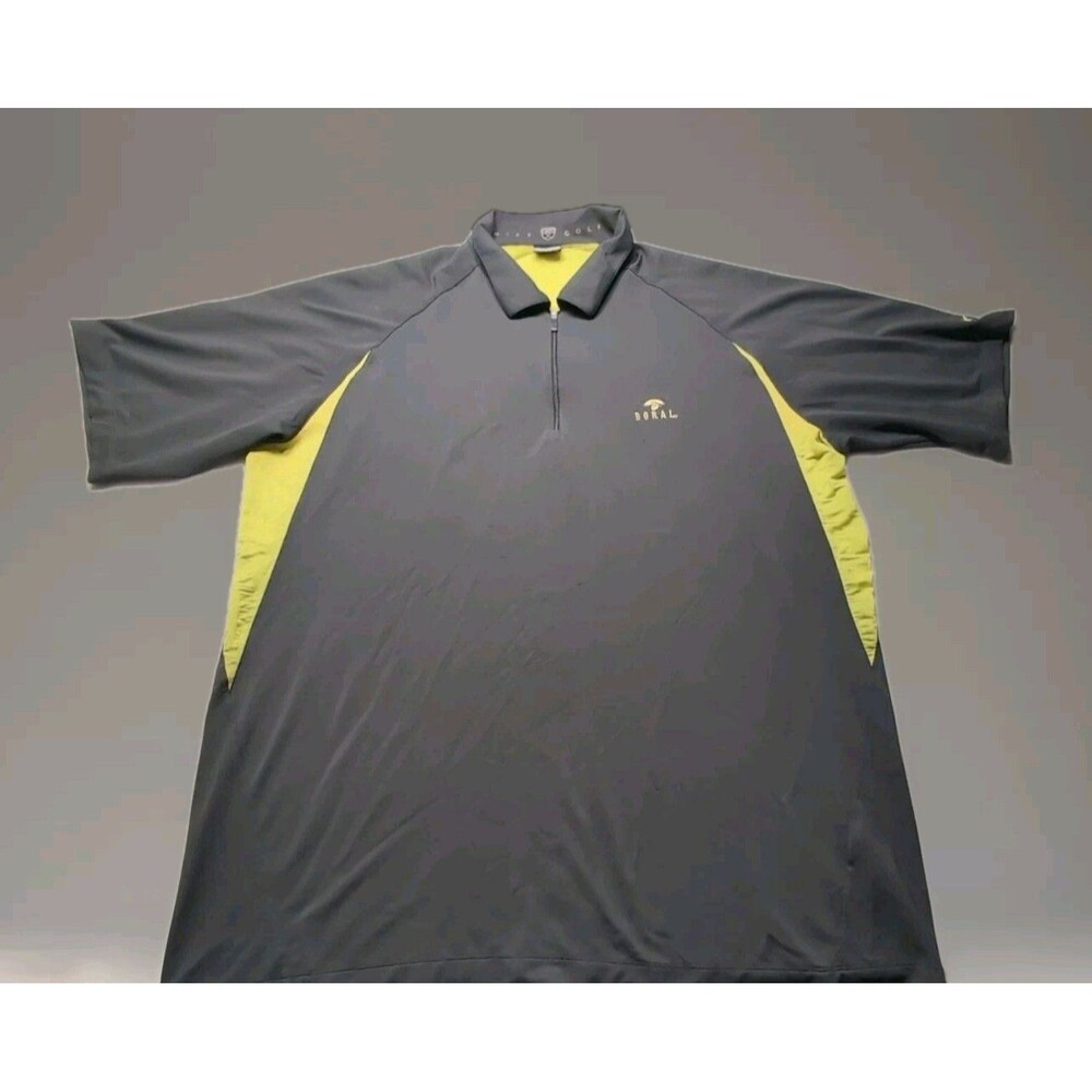 Nike Shirt Mens XL Gray Neon Green Polo Doral Golf Club Dri Fit Swoosh 1/4 Zip
